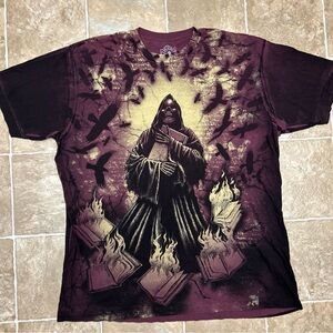 Rebel Saints x Affliction T Shirt Dead Biker SkullGraphic Grunge Cross 4XL  Mens